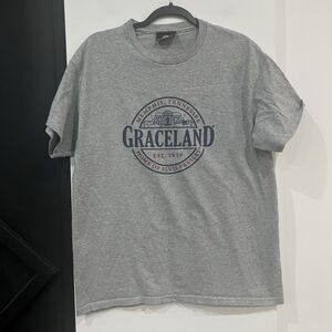 Graceland Elvis Presley Gray Souvenir T Shirt Tee Men’s Size Medium